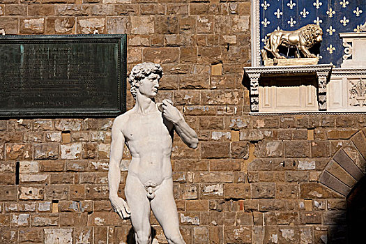 大卫像,雕塑,市政广场,佛罗伦萨,托斯卡纳,意大利