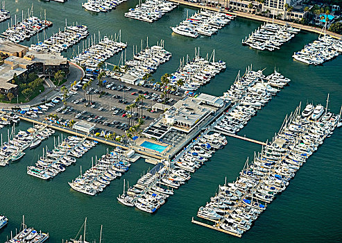 码头,威尼斯,游艇俱乐部,摩托艇,帆船,道路,洛杉矶,加利福尼亚,美国