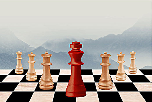 国际象棋,经营理念,领导者和成功概念创意