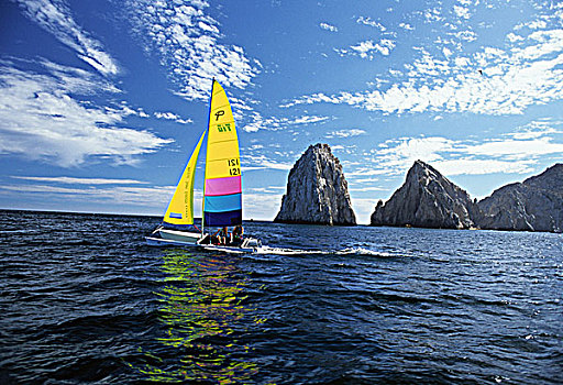 墨西哥,卡波圣卢卡斯,双体船,海洋