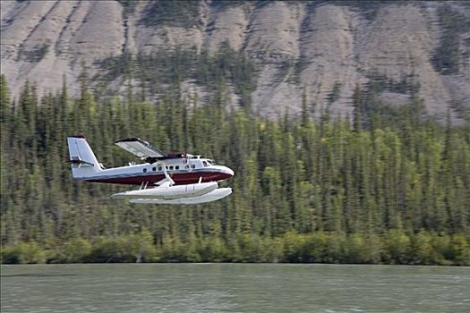 飞机,上方,河,国家公园,自然保护区,加拿大西北地区,加拿大