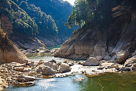 峡谷,山石,泉水,小溪,石头