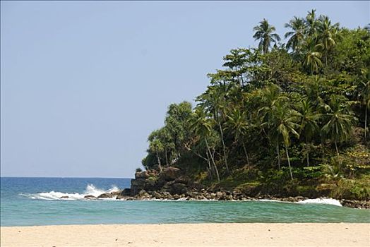 沙滩,海岸,印度洋,靠近,斯里兰卡,南亚,亚洲