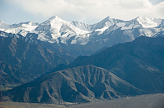 全景,山脉,喜马拉雅山,查谟-克什米尔邦,印度