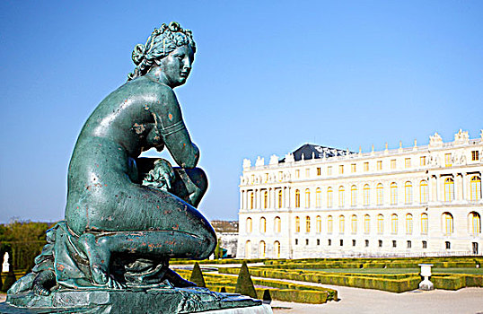法国,巴黎,区域,凡尔赛宫,城堡,雕塑