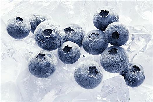 冰冻,蓝莓,冰,冰块