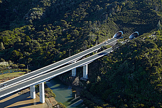 公路,一个,高架桥,山,隧道,北方,奥克兰,北岛,新西兰