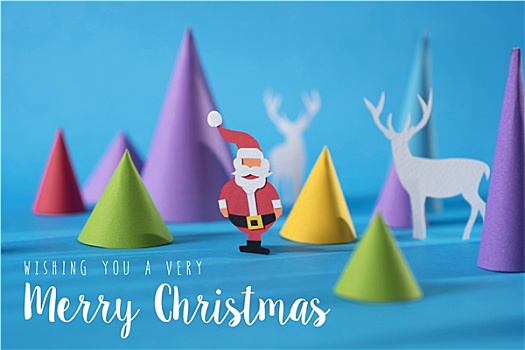 圣诞快乐,手制,剪纸,圣诞老人,鹿,卡片