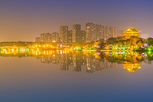 泰州,城河,夜景