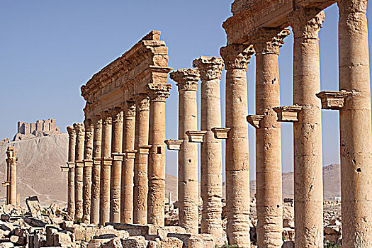 叙利亚帕尔米拉古遗址-古集市廊柱