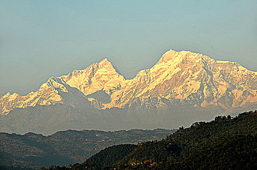 尼泊尔,波卡拉,喜马拉雅山,上方
