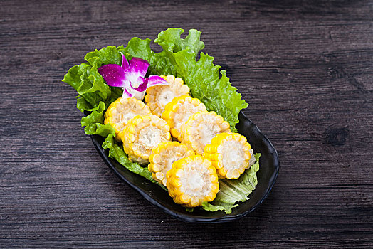 火锅涮锅食材涮料玉米生菜紫荆花