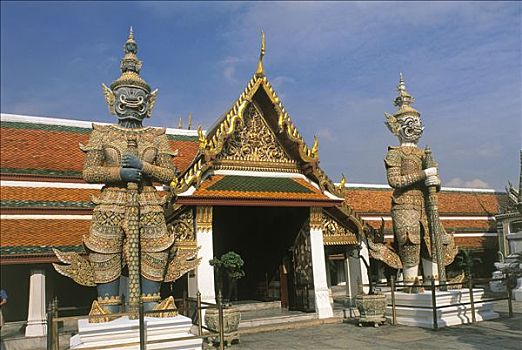 曼谷,玉佛寺,庙宇,雕塑,龙