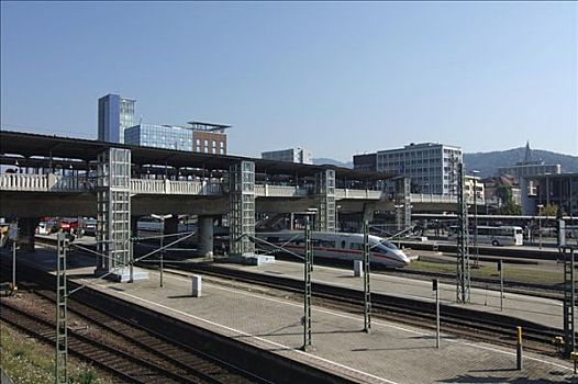 火车站,弗里堡,布赖施高,巴登符腾堡,德国