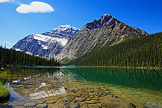 山,湖,碧玉国家公园,艾伯塔省,加拿大