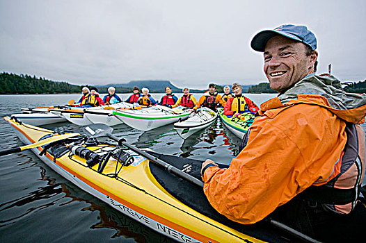 漂流,引导,老人,桨手,探索,区域,北方,温哥华岛,不列颠哥伦比亚省,加拿大