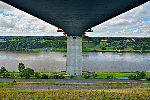 桥,在,基尔运河,在夏天,石荷州,德国,链接,北海,到,波罗的海