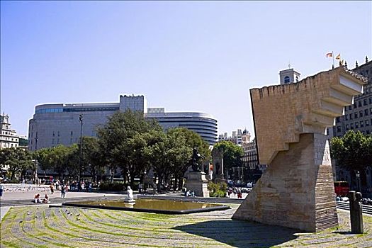 纪念建筑,城市,巴塞罗那,西班牙