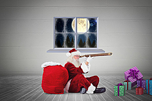 圣诞老人,看穿,望远镜