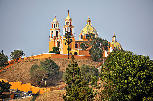 教堂,遗址,金字塔,佩特罗,柏布拉,墨西哥,拉丁美洲,北美