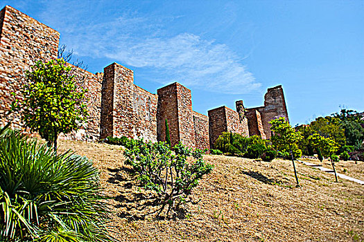 阿尔卡萨瓦城堡,马拉加,阿拉伯,建筑,安达卢西亚,西班牙