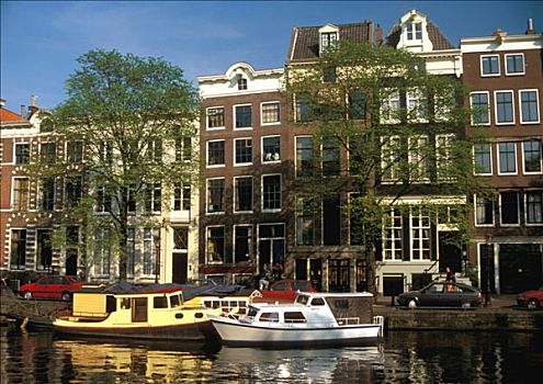 阿姆斯特丹,建筑,码头,运河