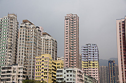 中国,香港,特色,新界,高层建筑,公寓