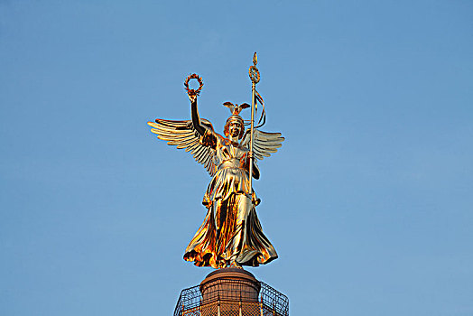 雕塑,维多利亚,胜利,柱子,格罗塞尔,蒂尔加滕,柏林,德国,欧洲