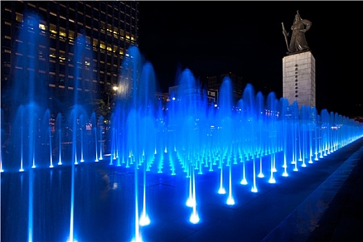 角度,蓝色,喷泉,雕塑