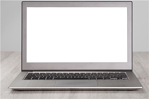 笔记本电脑,留白,白色,显示屏