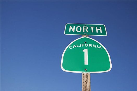 仰视,路标,加利福尼亚州,路线,加利福尼亚,美国