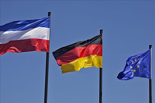 旗帜,石荷州,德国,欧洲,摆动,风