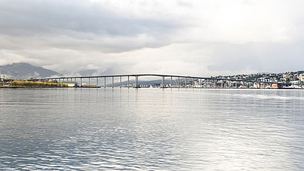 风景,桥,特罗姆瑟,城市,挪威