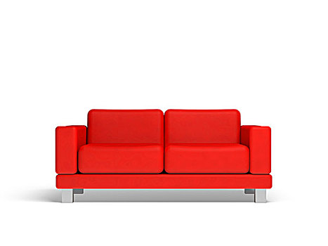 红色,沙发,隔绝,白色背景,空,室内,背景,插画,正面