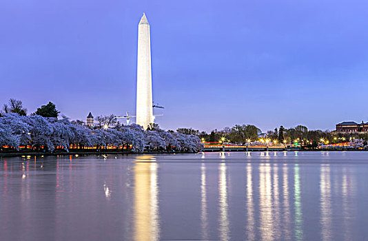 华盛顿纪念碑,黄昏,华盛顿特区
