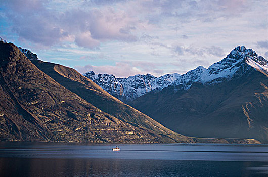 全景,山峦,南方,湖,新西兰