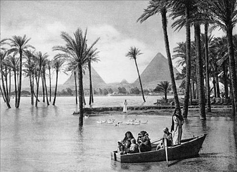 吉萨金字塔,洪水,开罗,埃及