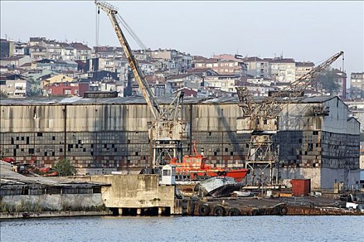 船厂,堤岸,金角湾,荒废,港口,伊斯坦布尔,土耳其
