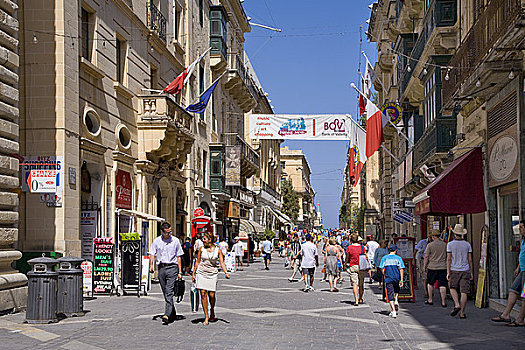 购物街,瓦莱塔市,马耳他,俯视图