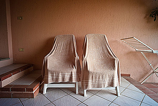 毛巾,弄干,椅子,萨丁尼亚,度假屋