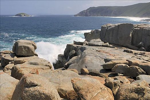 岩石,海岸线,靠近,奥尔巴尼,西澳大利亚,澳大利亚