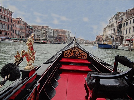 小船,鼻子,大运河,威尼斯