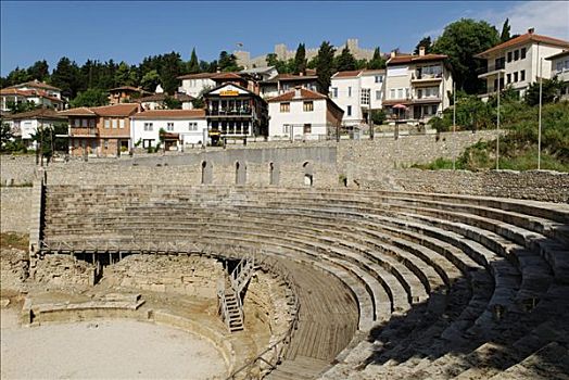 古老,剧院,湖,世界遗产,马其顿,南斯拉夫,欧洲