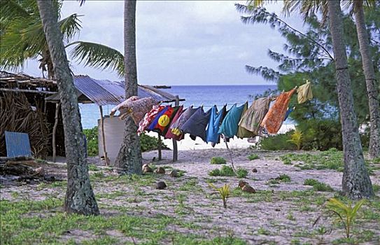 洗衣服,晾衣绳,新加勒多尼亚