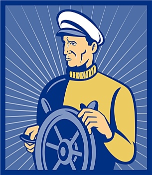 海洋,船,船长,舵,方向盘