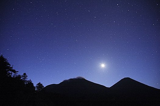 山,星空,湖