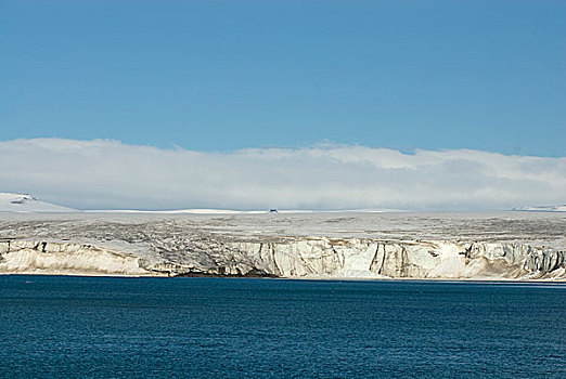 挪威,斯瓦尔巴群岛,巨大,风景,冰河,察看,石头,仰视