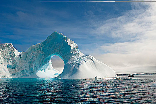 天然拱,雕刻,冰山,南极海峡,南极半岛,南极