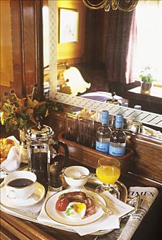 英国,早餐,奢华,列车