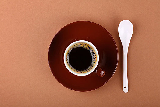 满,小,褐色,杯子,黑咖啡,羊皮纸